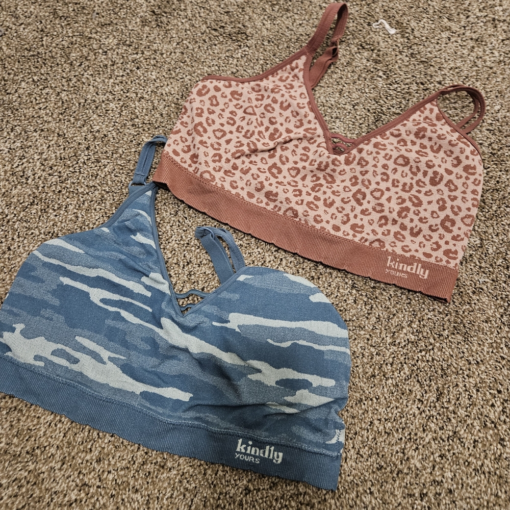 Kindly Yours Leopard and Camo Bralettes